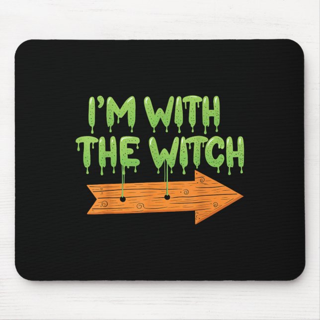 Tapis De Souris I'm With The Witch Halloween Couples Matching Soky (Devant)