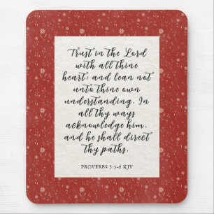 Tapis De Souris Image du verset biblique Proverbes 3:5-6 KJV