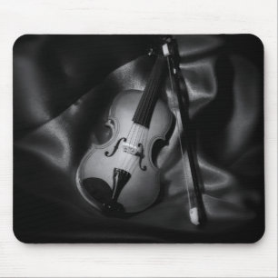 Tapis De Souris Image en noir et blanc d'un violon nature morte