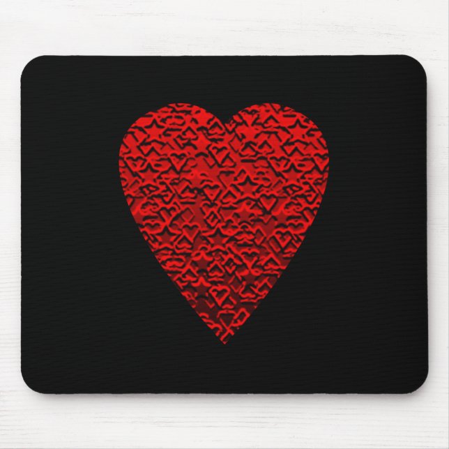 Tapis De Souris Image rouge lumineuse de coeur (Devant)