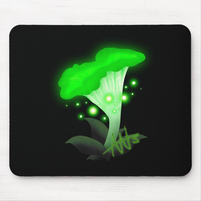 Tapis De Souris Imaginaire Chanterelle Champignon vert brillant (Devant)