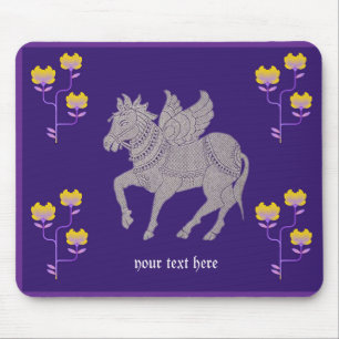 Tapis De Souris Imaginaire cheval et fleur mousepad