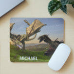 Tapis De Souris Imaginaire de bataille de Dragon Wyvern<br><div class="desc">Cette conception peut être personnalisée en choisissant l'option personnaliser supplémentaire pour ajouter du texte. Contactez-moi à l'adresse colorflowcreations@gmail.com si vous souhaitez que ce design soit disponible sur un autre produit. Achetez ma peinture acrylique abstraite originale à vendre à www.etsy.com/shop/colorflowart. Voir d'autres de mes créations ou suivez-moi à www.facebook.com/colorflowcreations, www.instagram.com/colorflowcreations, www.twitter.com/colorflowart...</div>