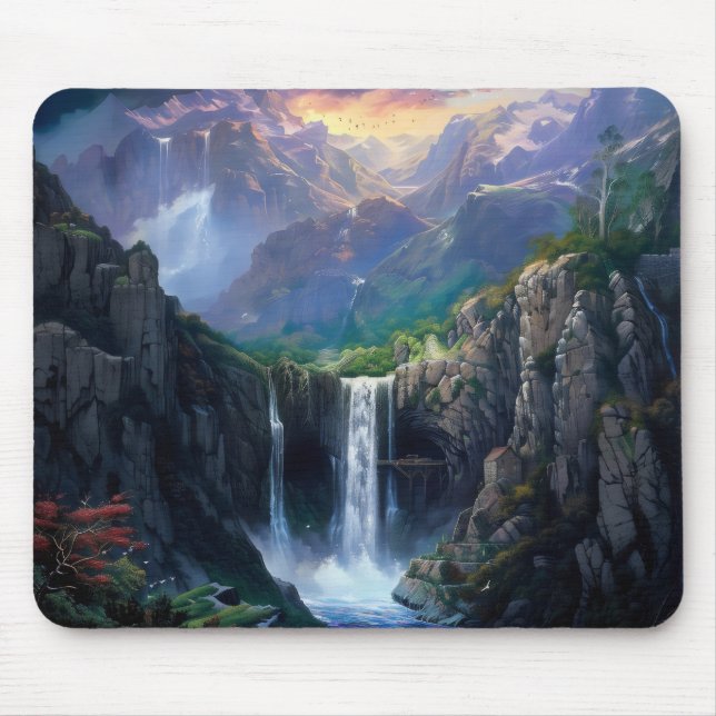 Tapis De Souris Imaginaire de cascade mondiale (Devant)
