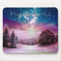 Imaginaire d'hiver paysage étoilé avec nom