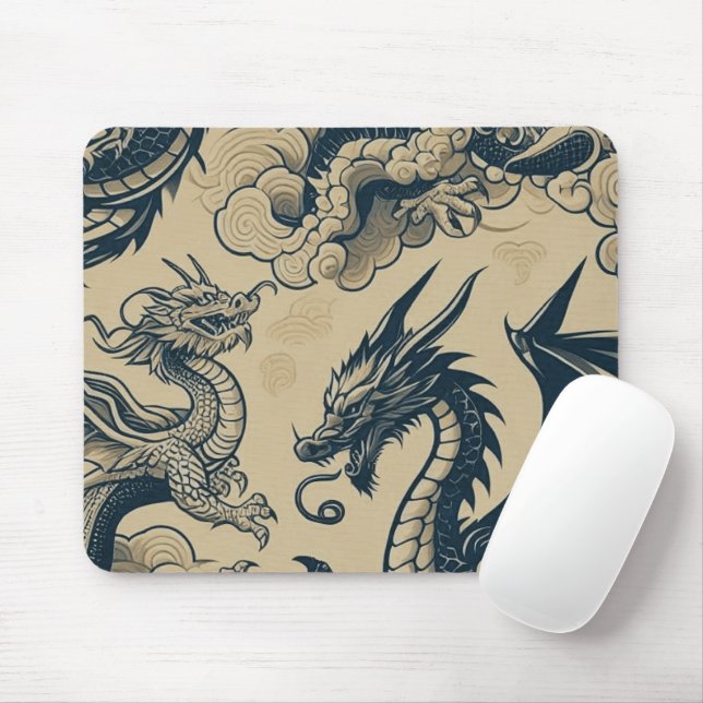 Tapis De Souris Imaginaire Dragons antiques (Avec souris)