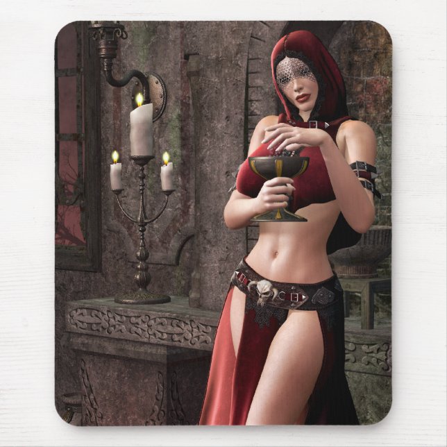 Tapis De Souris Imaginaire gothique de libations mortelles (Devant)