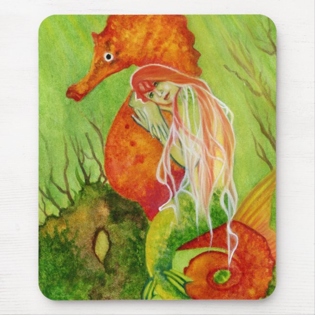 Tapis De Souris Imaginaire Mousepad de sirène d'hippocampe (Devant)