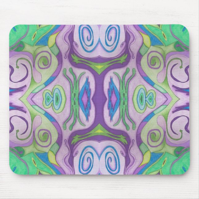 Tapis De Souris Imaginaire vert pourpre Mousepad (Devant)