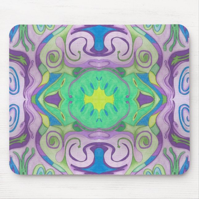 Tapis De Souris Imaginaire vert pourpre Mousepad (Devant)