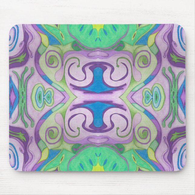 Tapis De Souris Imaginaire vert pourpre Mousepad (Devant)