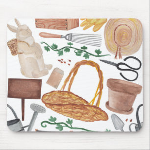 Tapis De Souris Impression aquarelle de jardin