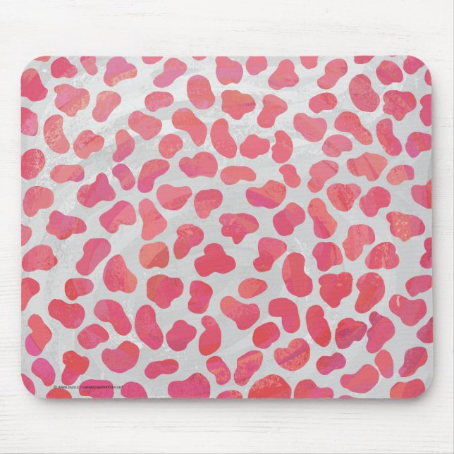Tapis De Souris Impression dalmate rose et blanc (Devant)