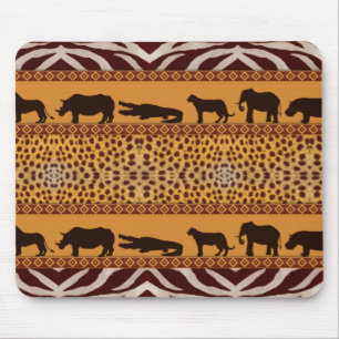Tapis De Souris Impression d'animal de motif tribal africain moder