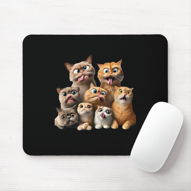 Tapis De Souris impression d'art de chat drôle (Avec souris)
