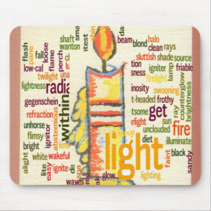 Tapis De Souris Impression d'art de nuage de mots de Flamme de Bou