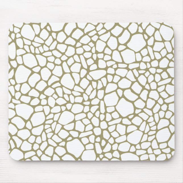 Tapis De Souris Impression de girafe blanche or (Devant)