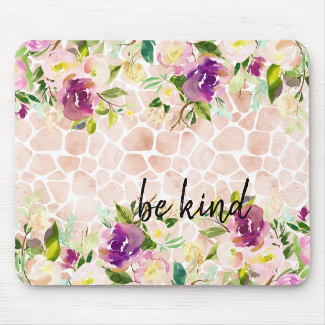 Tapis De Souris Impression de girafe de Pêche Florale (Devant)