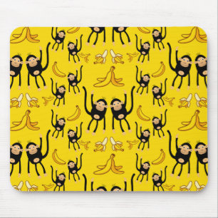 Tapis De Souris Impression De Singe Et De Banane