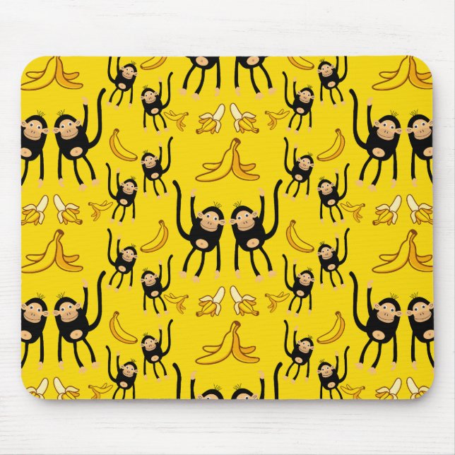 Tapis De Souris Impression De Singe Et De Banane (Devant)