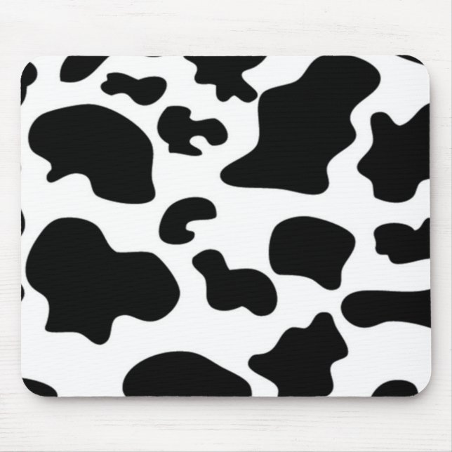 Tapis De Souris Impression de vache noire et blanche (Devant)
