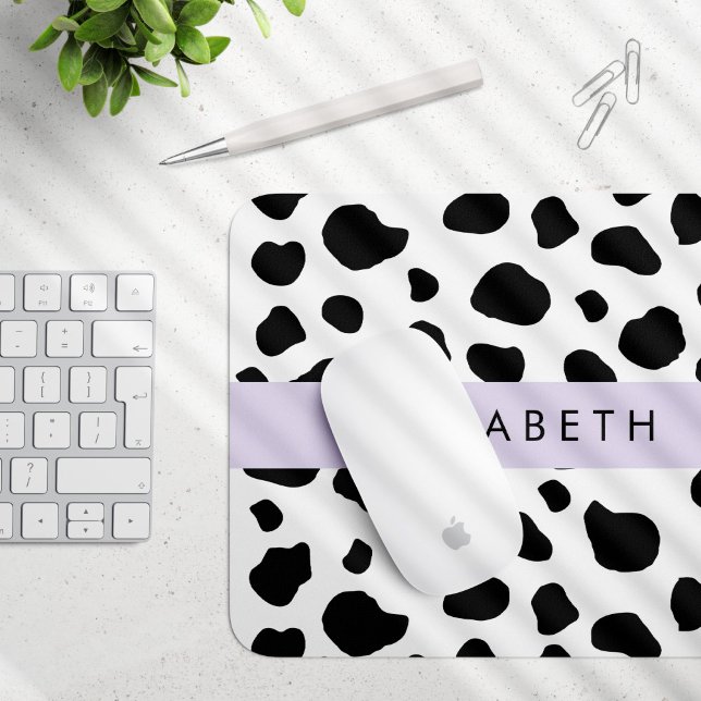 Tapis De Souris Impression De Vache, Spots De Vache, Noir Et Blanc (Créateur téléchargé)