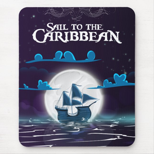 Tapis De Souris Impression de voyage de dessin animé de pirate des (Devant)