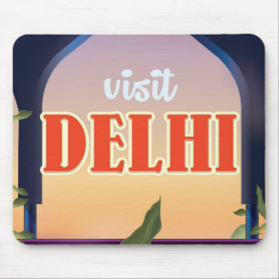 Tapis De Souris Impression de voyage vintage à Delhi.