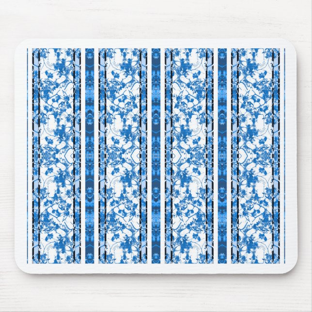 Tapis De Souris Impression florale rayée de Chinoiserie (Devant)