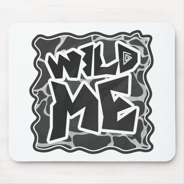 Tapis De Souris Impression Giraffe noir et gris clair (Devant)