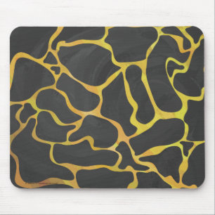 Tapis De Souris Impression Giraffe noir et jaune