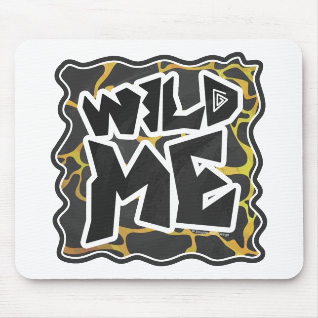 Tapis De Souris Impression Giraffe noir et jaune (Devant)