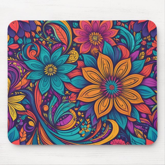 Tapis De Souris Impression pop art floral (Devant)