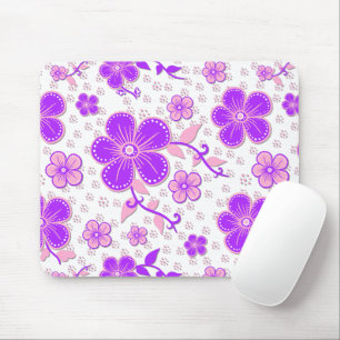 Tapis De Souris Impression simple de fleurs à l'aquarelle violette