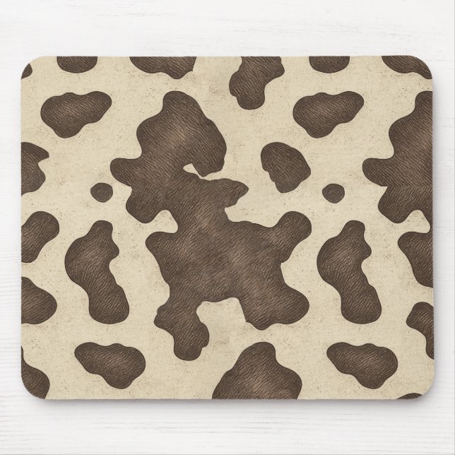 Tapis De Souris Impression vache marron rustique western country r (Devant)