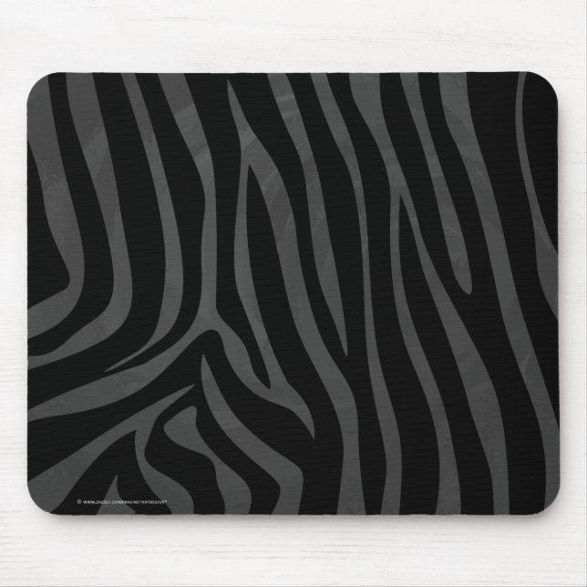 Tapis De Souris Impression zèbre noir et gris (Devant)