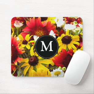 Tapis De Souris Impressionist Wildflowers with Monogram