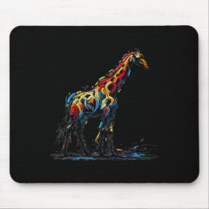 Tapis De Souris Impressionnisme coloré Style Giraffe Amoureux des