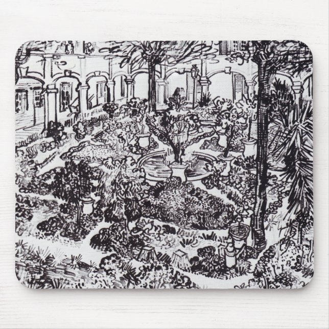 Tapis De Souris Impressionnisme Vincent Van Gogh Garten des Hospit (Devant)
