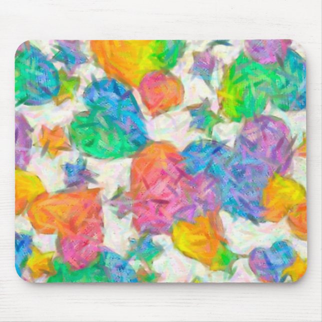Tapis De Souris Impressionniste Pastel Valentine Hearts (Devant)