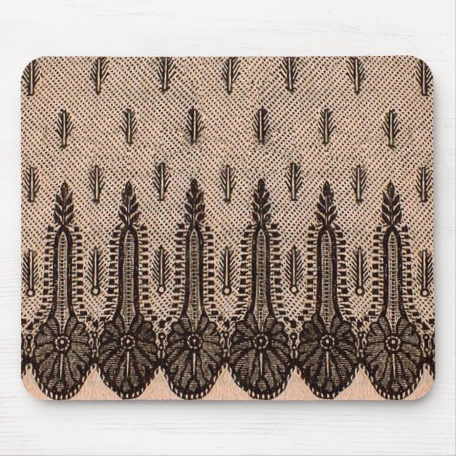 Tapis De Souris imprimé à maille florale noire (Devant)
