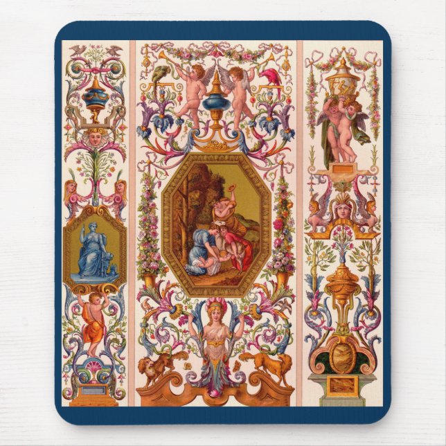 Tapis De Souris imprimé baroque ultra opulent du XVIIe siècle (Devant)