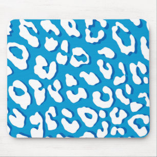Tapis De Souris Imprimé léopard blanc bleu