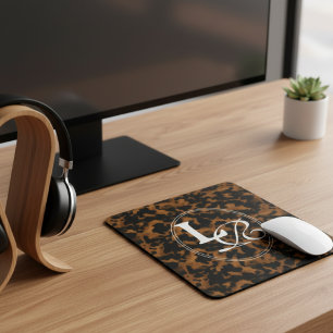 Tapis De Souris Imprimé Moderne de Monogramme Tortue