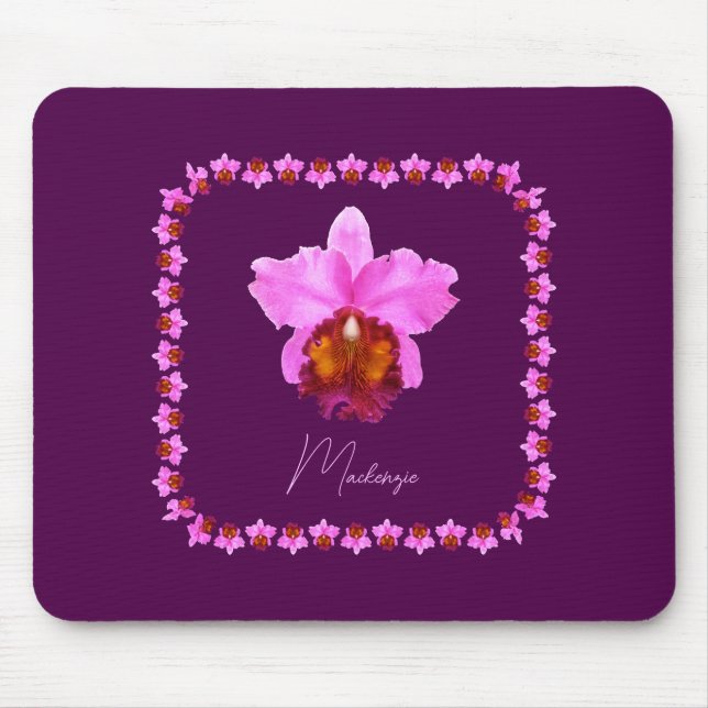 Tapis De Souris Imprimez Personnalisé Cattleya Orchid Motif (Devant)