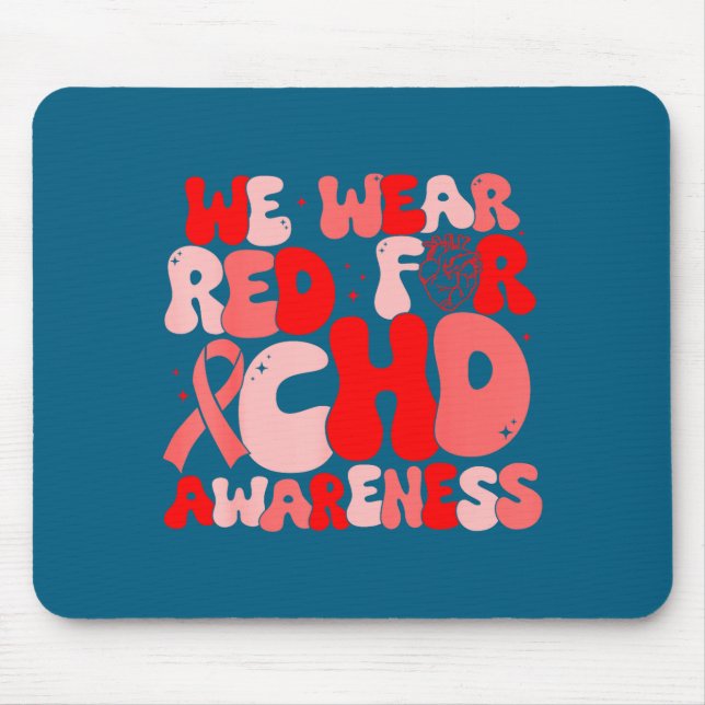 Tapis De Souris In February We Wear Red Chd Awareness Heart Diseas (Devant)