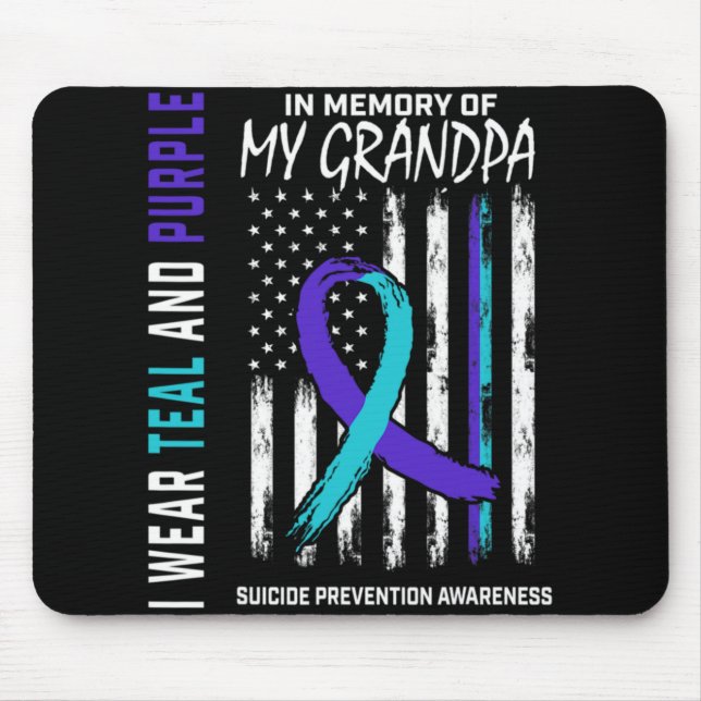 Tapis De Souris In Memory Grandpa Suicide Awareness Prevention Ame (Devant)