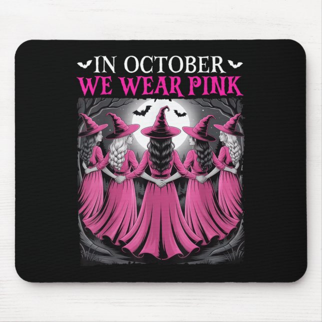 Tapis De Souris In October We Wear Nk Witch Halloween Breast Cance (Devant)