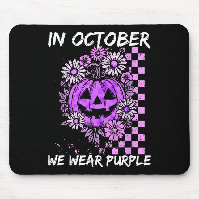 Tapis De Souris In October We Wear Purple Domestic Violence Vintag (Devant)