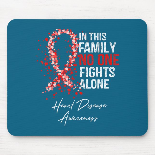 Tapis De Souris In This Family Fights Alone Heart Disease Awarenes (Devant)